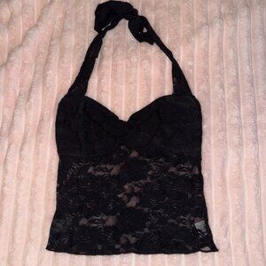 lace halter top going out top